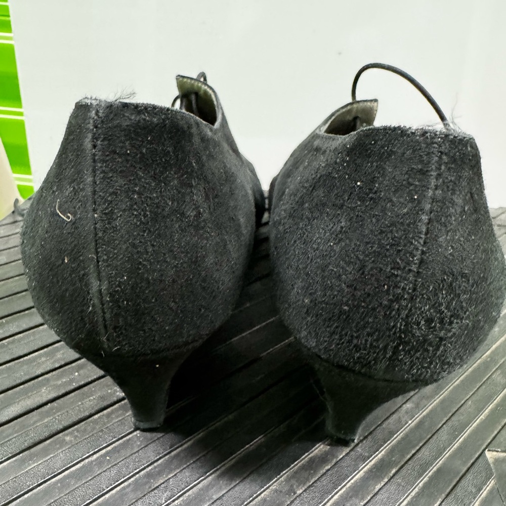 Neiman Marcus Black Lace-Up Loafers - Picture 2 of 5